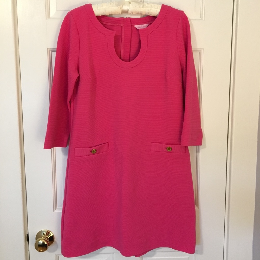 Lilly Pulitzer Pink 3/4 Length Sleeve Dress